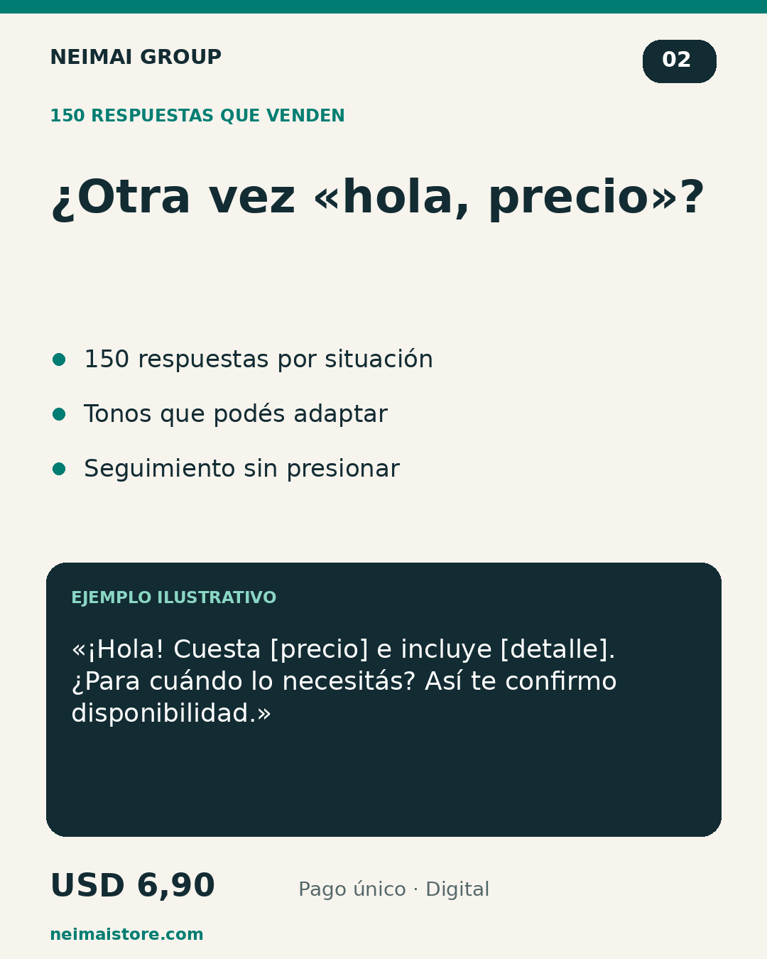 Qué incluye 150 Respuestas que Venden y ejemplo ilustrativo de uso