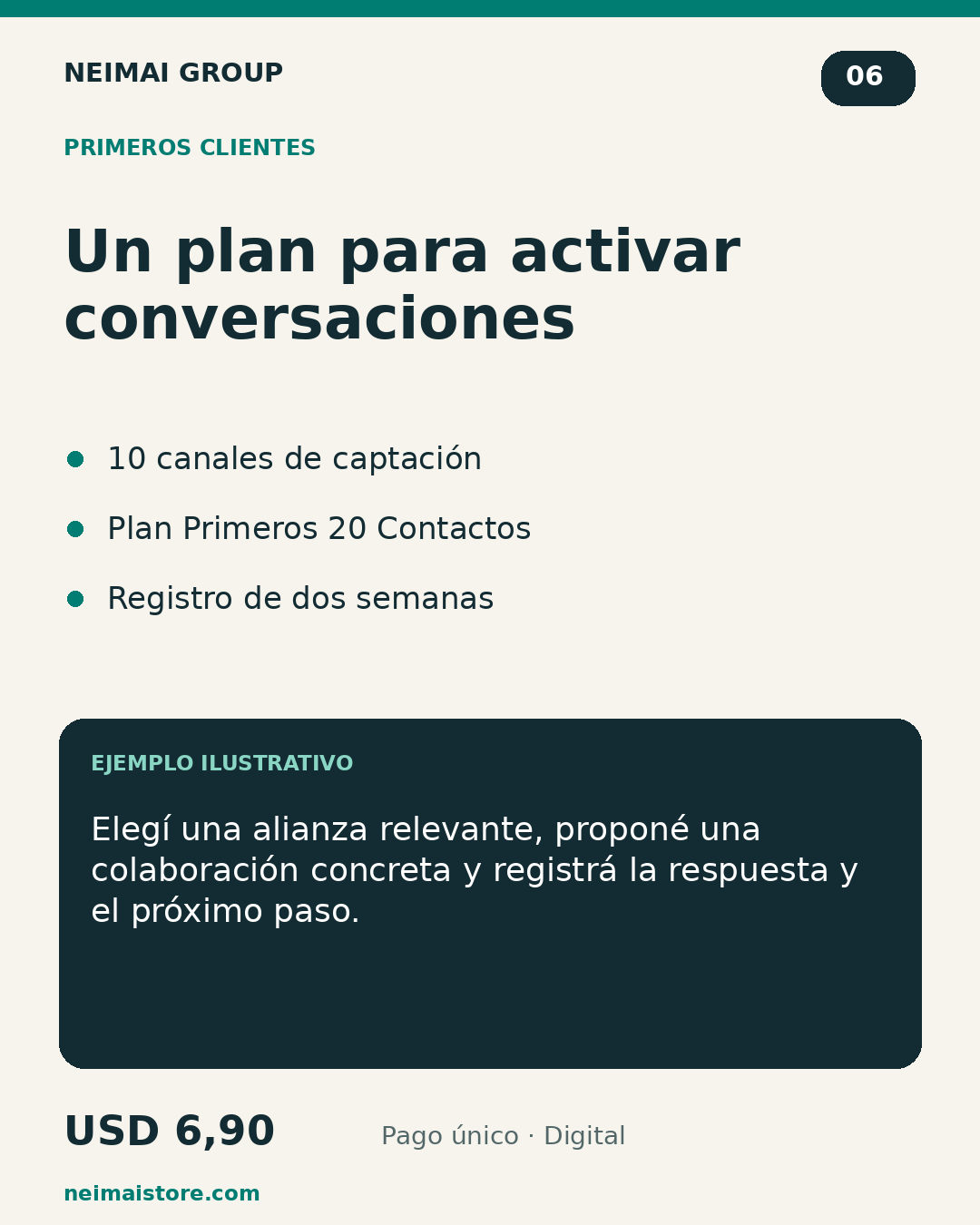 Qué incluye Primeros Clientes y ejemplo ilustrativo de uso